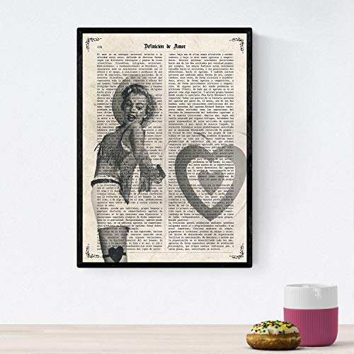 Nacnic Poster Marilyn Monroe Cowgirl. Vintage Stil Poster von Hollywood mit Definitionen von Filme. A4-Format