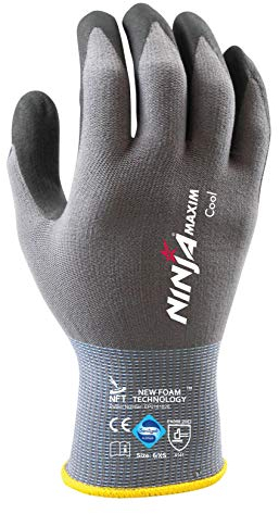 Ninja Maxim HandschuhMan Arbeitshandschuhe Nitril Gartenhandschuhe Montagehandschuhe Gr. 5-12 (Größe 9/L 6 Paar)