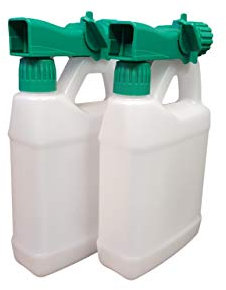 Multi-Use Lawn Hose-End Sprayer 32oz (Pack of 2) Empty Refillable Bottle (Natural, Clear), 30:1 Sprayer, Reusable - Best for Fertilizer, pesticides, herbicides, car wash and Any Other Outdoor Liquid