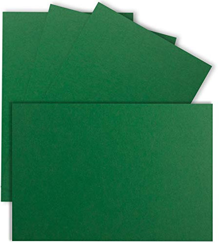 25x Einzelkarten Din A7-10,5 x 7,3 cm - 240 g/m² - Dunkelgrün (Grün) - Blanko Mini-Karten ideal für Geschenkanhänger, Namenskarten & Visitenkarten