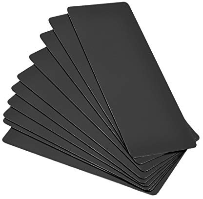uxcell Blank Metal Card 80x22x0.3mm Painted Aluminum Plate for DIY Laser Printing Engraving Black 10 Pcs