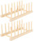 Estante para Platos de Madera de 2 Piezas, Estante para secar Platos, Estante para Platos, Soporte para Tapa, Organizador de gabinetes de Cocina