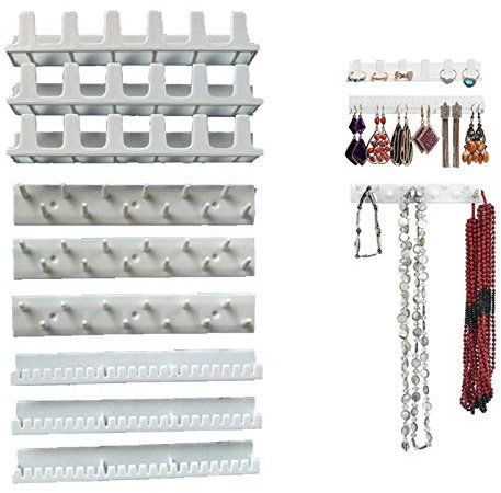 9pcs Crochets Adhésifs Porte Bijoux, Crochets d'affichage de Bijoux Support mural, Mur Accrocher Collier Cintre Porte-bijoux, Bague et Boucle d'oreille, Crochets de Stockage de Bijoux Auto-adhésifs