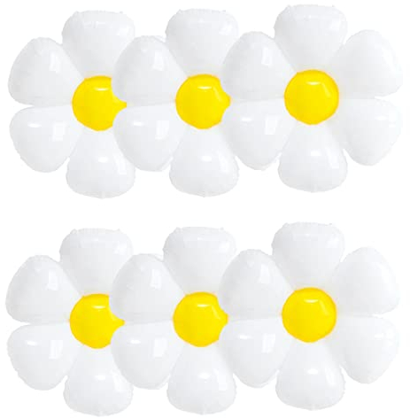 6 Palloncino Foil Margherita, XXL Palloncini a Margherita, Bianco Palloncini a Foglio di Mylar di Fiore, Bianco Fiore Palloncino per Ragazze Compleanno Ragazze a Tema Anniversario Margherita Feste