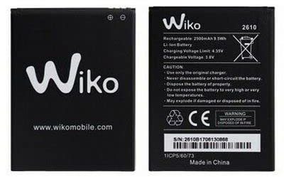 Theoutlettablet® Batteria di ricambio per smartphone WIKO Y60 / Jerry 2 / Jerry 3 / Tommy 3 2500 mAh 3,8 V (2610)