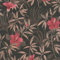 Papier peint fleuri rouge et noir hibiscus intissé | Tapisserie exotique rouge & noir moderne | Papier peint tropical salon & cuisine