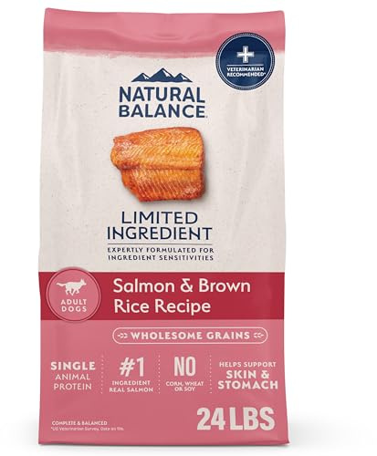 Natural Balance Limited Ingredient Adult Dry Dog Food with Healthy Grains, Salmon & Brown Rice Recipe, 24 Pound (Pack of 1)