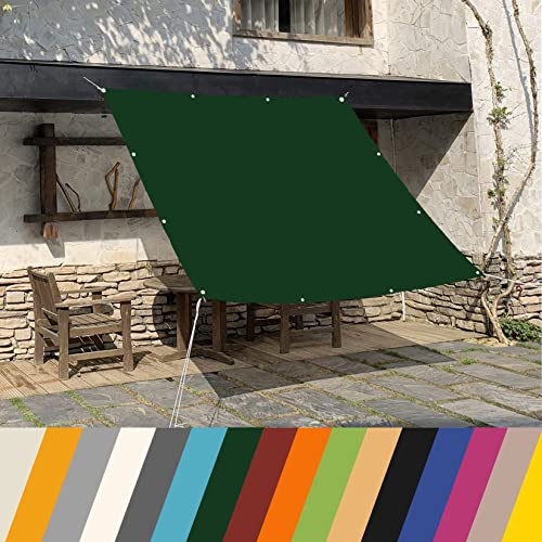 KUAW Sonnensegel Sonnenschutz 5.5x7M Für Garten, Terrasse, Camping, Patio, Party Hochwertiger Wind- & Sichtschutz Zaun Windschutz Reißfest Wetterfest, Dunkelgrün