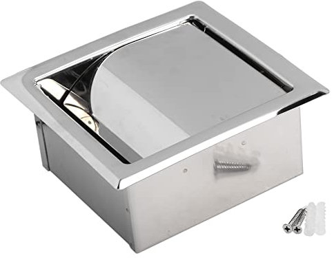 Restrdt Porte papier toilette encastré porte papier toilette mural en acier inoxydable, porte papier hygiénique style, distributeur de rouleau de papier encastré pour