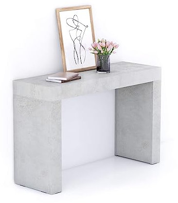 MOBILI FIVER, Consola de Entrada Evolution 120x40, Gris Cemento, Aglomerado y Melamina, Consola recibidor, Made In Italy