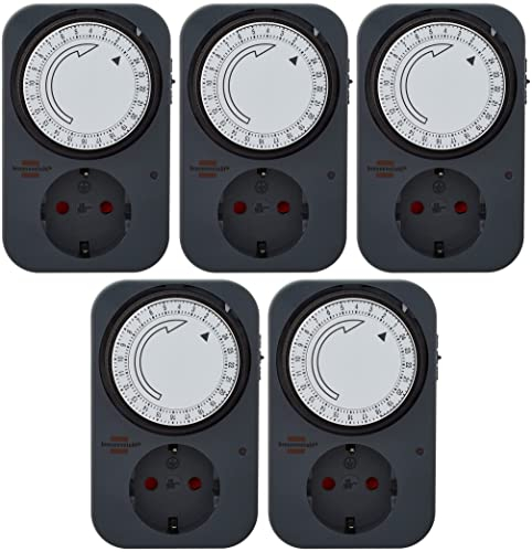 Brennenstuhl Zeitschaltuhr MZ 20, mechanische Timer-Steckdose (Tages-Zeitschaltuhr mit erh?htem Ber?hrungsschutz) grau (5)