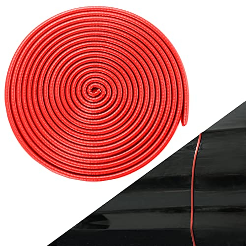 Autotürkantenschutz, Gummi-Autotürschutz, kein Kleber, Autozubehör, Gummi, U-Form, Autoverkleidung, Türschutz, Dichtung für Limousine, LKW, SUV, ATV, Boote (10M,rot)
