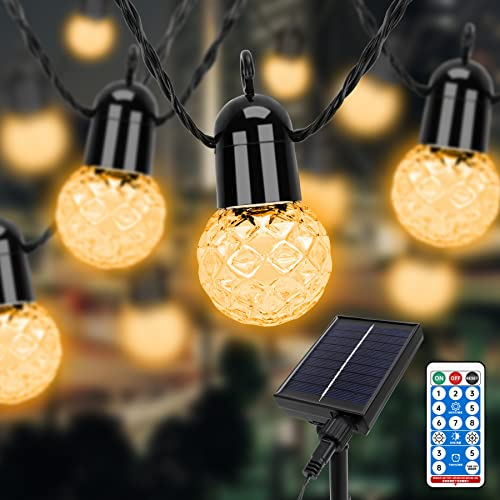 sylvwin G40 Lichterkette Außen,15M 25 LED 8 Modi Solarlichterkette LED Outdoor Lichterkette, Lichterkette Glühbirnen für Garten,Bäume,Hof,Patio,Party,Zimmer,Hochzeit(USB-Aufladung unterstützen)