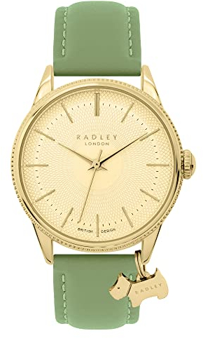 RADLEY Lewis Lane RY21600 Damen-Armbanduhr mit Münzkante, grüne Feige, Grün, Grüne Feige, Modern
