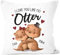 SpecialMe® Kissen-Bezug personalisiert mit Name I Love You Like no Otter Spruch Liebe Geschenk Liebeserklärung Freundin Mann Namen weiß Standard