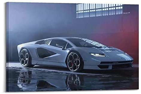 HALOUB Supercar Poster für Lamborghini Countach LPI 800-4 Sportwagen Hyper Car dekorative Malerei Leinwand Wand & Kunstbild Druck Familie Schlafzimmer Dekor 60 x 90 cm
