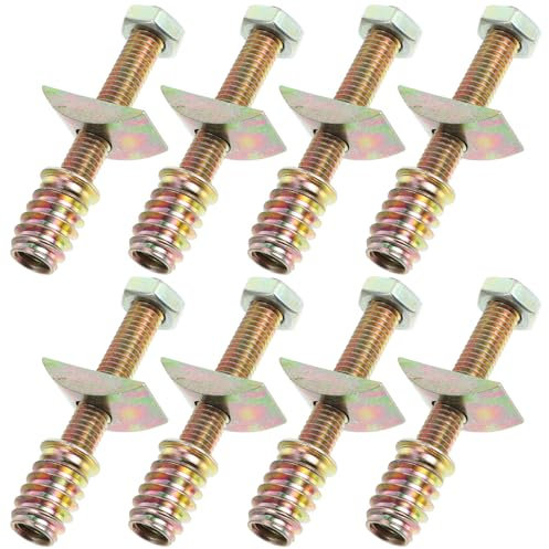 Veemoon 8 Satz Bettrahmen Ersatzteile M8 Schrauben Halbmutter Robuste Möbelbeschläge Für Bett Stuhl Küchenarbeitsplatten Für Reparatur Austausch Kinderbett Zubehör Satz