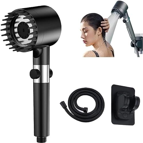 EXQST Deutscher Multifunktions-Massage-Duschkopf, großer Durchfluss, Handbrause, Hochdruck, 3-Modus-Handbrausedüse
