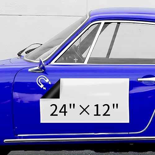 CUHIOY Blank Car Magnetic Sheets - 2 Pack 24x12 Strong Flexible Car Magnet Sign for Covering Advertising Business and Company Decals（for HOA, Prevent Car Door Bumper Scratches & Dents, 40mils