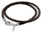 Viwind Lederarmband für Damen Geflochtenes Leder armband 34/36/38/40/42/60/63cm 925er Silber Verschluss Doppelschicht DIY Perlen Charms (36cm, dunkelbraun)