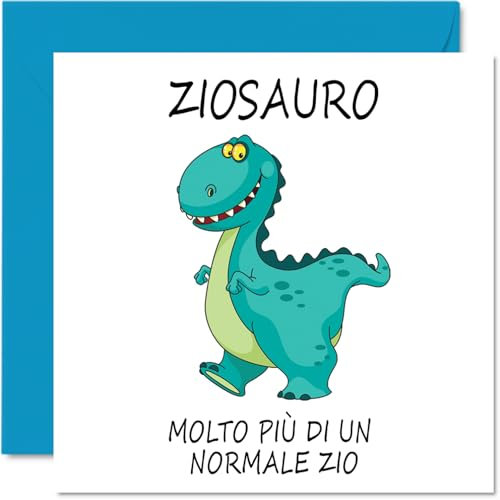 Stuff4 Divertenti biglietti di compleanno per lo zio - Ziosauro - Scherzo di buon compleanno per lo zio da nipote, regali di compleanno per lo zio, regalo per lo zio 145 mm x 145 mm