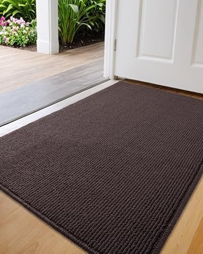 COLOR&GEOMETRY Door Matts Indoor 43.5 x 75 cm, Dirt Trapper Indoor Door Mat Non Slip Washable, Small Doormats Inside Brown Mats for Front Door Back Mats for Muddy Paw