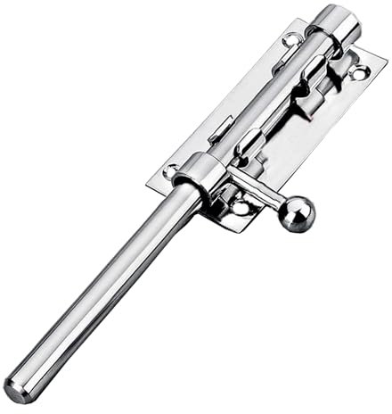 8 Inch Door Bolt Lock Stainless Steel Door Latch Barrel Sliding Lock Silver Solid Door Lock Bolts for Bathroom Bedroom Garden Shed Doors