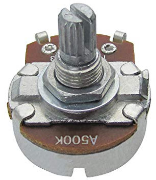 FLEOR 12pcs Full Size A500K Audio Taper Potentiometer Guitar Tone Volume Control Pots with Bayonet L15mm Short Knurled Split Shaft