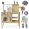 Mamabrum Cocina Juguete de Madera para Niños con Accesorios - Set Juegos para Jardín y Exterior con Utensilios Cocina - Juguete Educativo de Desarrollo Habilidades Sociales - 83 cm