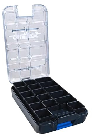 Sortimo T-BOXX 120 – Inkl. 13 Insetboxen H63 & 4 Trennwände – Transparenter Deckel für schnellen Überblick – ProClick Haken für flexible Befestigung – Stapelbar & kompatibel mit Fahrzeugeinrichtungen