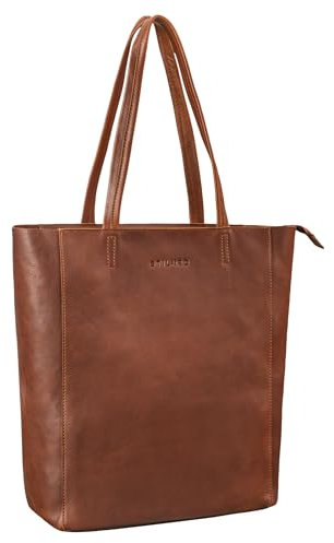 STILORD 'Chelsea' Vintage Tote Bag Piel Bolso Mujer Grande Bolso de Hombro Cuero Genuino Bolsa Bandolera Suave Shopper Mujeres XXL Hobo Bag, Color:sila - marrón