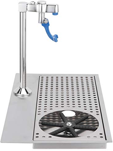 Jectse Pitcher Rinser, Stainless Steel Automatic Cup Washer Cleaner Kit with Faucet, Drainer, Countertop Bar Glass Rinser Sink Machine, Bar Glass Rinser for Home Kitchen Hotel Cafe