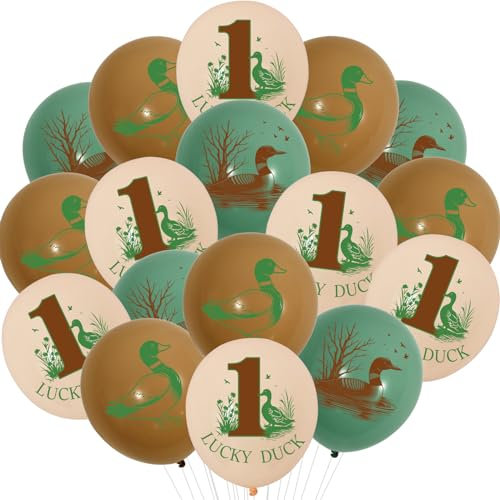 Sursurprise 36 Stück Mallard Duck Ballons 12 Zoll, Grüne Entenjagd Geburtstag Dekorationen für Kinder und Familien