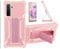 Custodia per Huawei P40 LITE 5G Coque Custodia Case Ibrida [Con protezione dello schermo in vetro temperato] [supporto magnetico pieghevole] [resistente alle impronte digitali smerigliato] Rosa