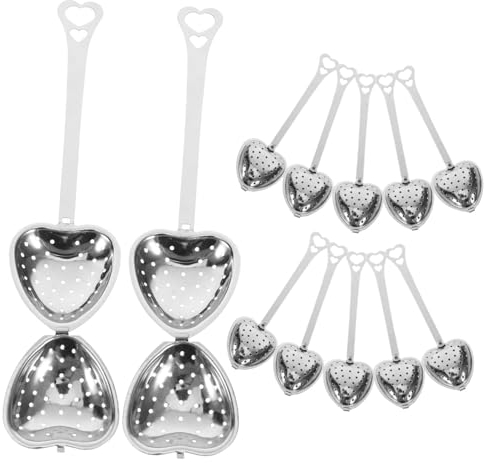 CIYODO 12stücke Teiliges Teesieb Herzform Aus Edelstahl Mit Langem Griff Wiederverwendbarer Tee-infuser Für Losen Tee Praktisch Für Zuhause Büro Restaurant Und Teestuben
