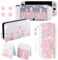 PAWSWORLD Switch Carrying Case for Nintendo Switch OLED Travel Case Include OLED Switch Protective Case Dock Cover Shell Switch Game Card Cute Switch OLED Storage Bags Kit - Little Rabbits
