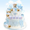 Baby Shower Bear Cake Toppers - 49pcs Blue Theme DIY Decorations With Train, Staircase, Clouds, Stars for Boy Girl Birthday Party, Gender Reveal, Baby Shower Supplies