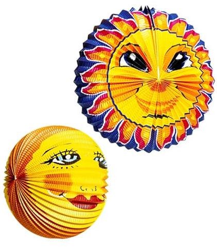 NEU Papier-Lampion-Set Sonne, 2 Lampions mit 25-30cm Durchmesser