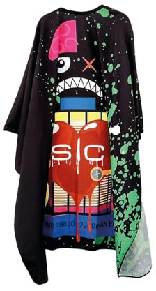 STYLECRAFT Friseurumhang | Friseurumhang | mehrfarbig | verstellbarer Verschluss | antistatisch und wasserabweisend | 100% Polyester | schnelltrocknend | 146 x 140 cm