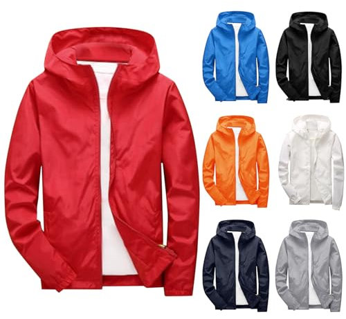 Freizeitjacke Einfarbig Jacke Taschenloses Sweatshirt Hochwertige Jacke Universelles Thermo-Sweatshirt Für Herren Farbblock-Sweatshirt Geeignet Für Treffen Mit Freunden