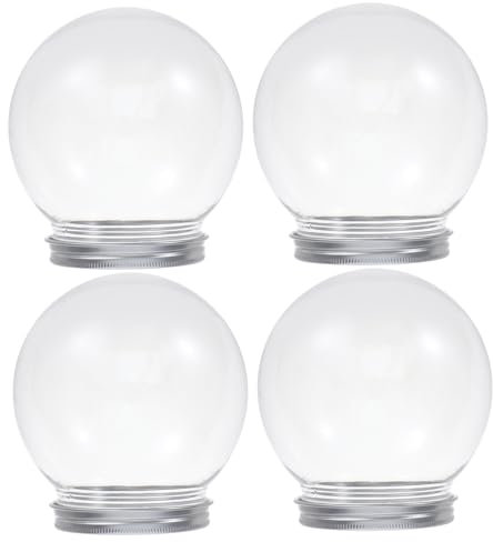 MOLUCKFU 4 Stück Schneekugel Klare Zum Basteln DIY Liefert Kunsthandwerk Zur Herstellung Von Weihnachtsversorgung Prop Transparent Aluminium