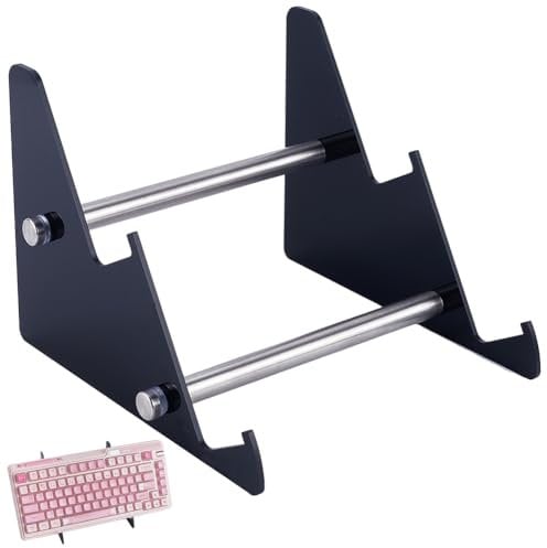 CRASPIRE Acrylic Keyboard Display Stand 2-Tier Portable Keyboard Display Shelf Black Display Keyboard Holder Removable Keyboard Storage Holder for Home Office Study