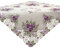 Quinnyshop Bestickte Tischdecke mit lila Blumenmotiv, Polyester, Weiß – 85 x 85 cm