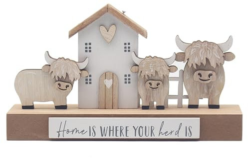 Highland Cow Stand Plaque House Home