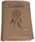 Générique Portefeuille en Cuir de Vachette Beige, personnalisé avec Votre Texte ou prénom et Un Dessin au Choix (Ici Aigle). Modèle Moyen Attention Portefeuille Bleu en Rupture DE Stock