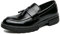 Amtopiyo Mocasines inteligentes con borlas para hombre, de piel de microfibra, sin cordones, zapatos de vestir formales, Negro -, 45 EU