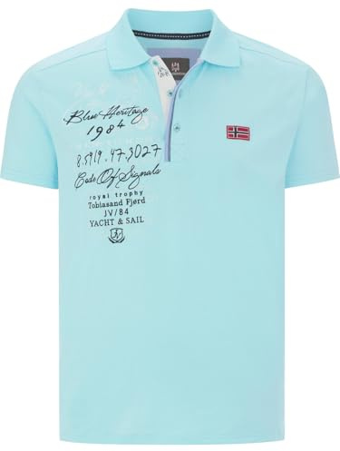 Jan Vanderstorm Herren Poloshirt Jano Türkis, 7XL (XXXXXXXL) - 80/82