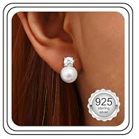 JeweBella Perlen Ohrringe Silber 925 Stecker Damen Perlenohrringe Hängend
