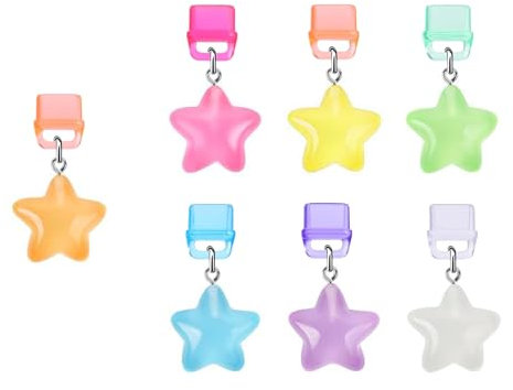 Agromusk Kindle Dust Plug Charm,7 Pack Cute Bookish Cat Bear Star Glow in the Dark Charms Compatible with Kindle Paperwhite 2021 Released,Type C/USB C Dust Plug Port Cover Accessories for IPhone Gift