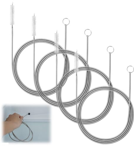 ZWWOGE 4 pezzi 100cm scovolino per cannucce, Spazzola pulizia extra lunga, Spazzola tubi lunga, per tubi di paglia, scarico del frigorifero
